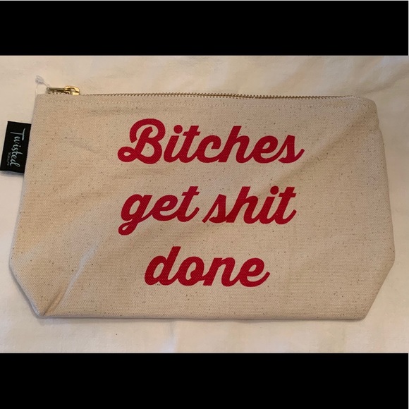 Twisted Wares Handbags - Make Up Bag Bitches Get Shit Done Cosmetics Bag Twisted Wares Handbags - Make Up Bag Bitches Get Shit Done Cosmetics Bag